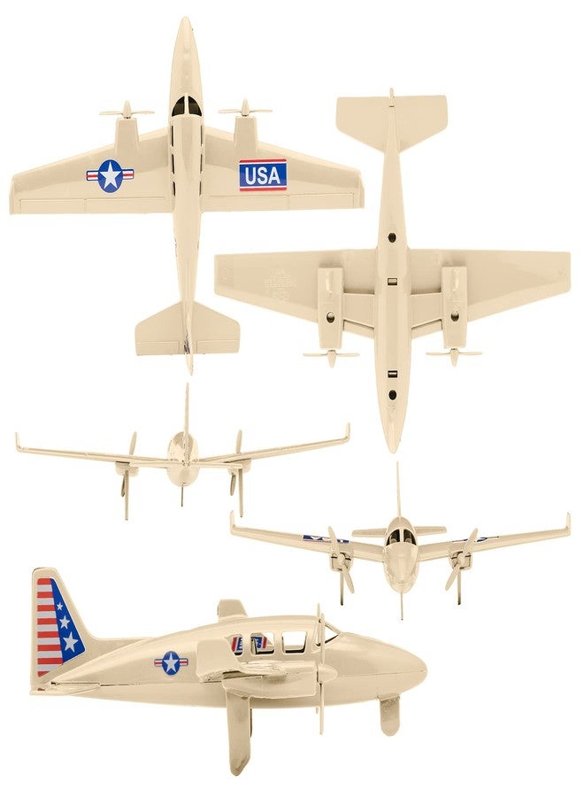 Tim Mee Toy TimMee Prop Plane & Fighter Jet - Desert Tan Plastic Army Men Airplanes US Made - Image 2